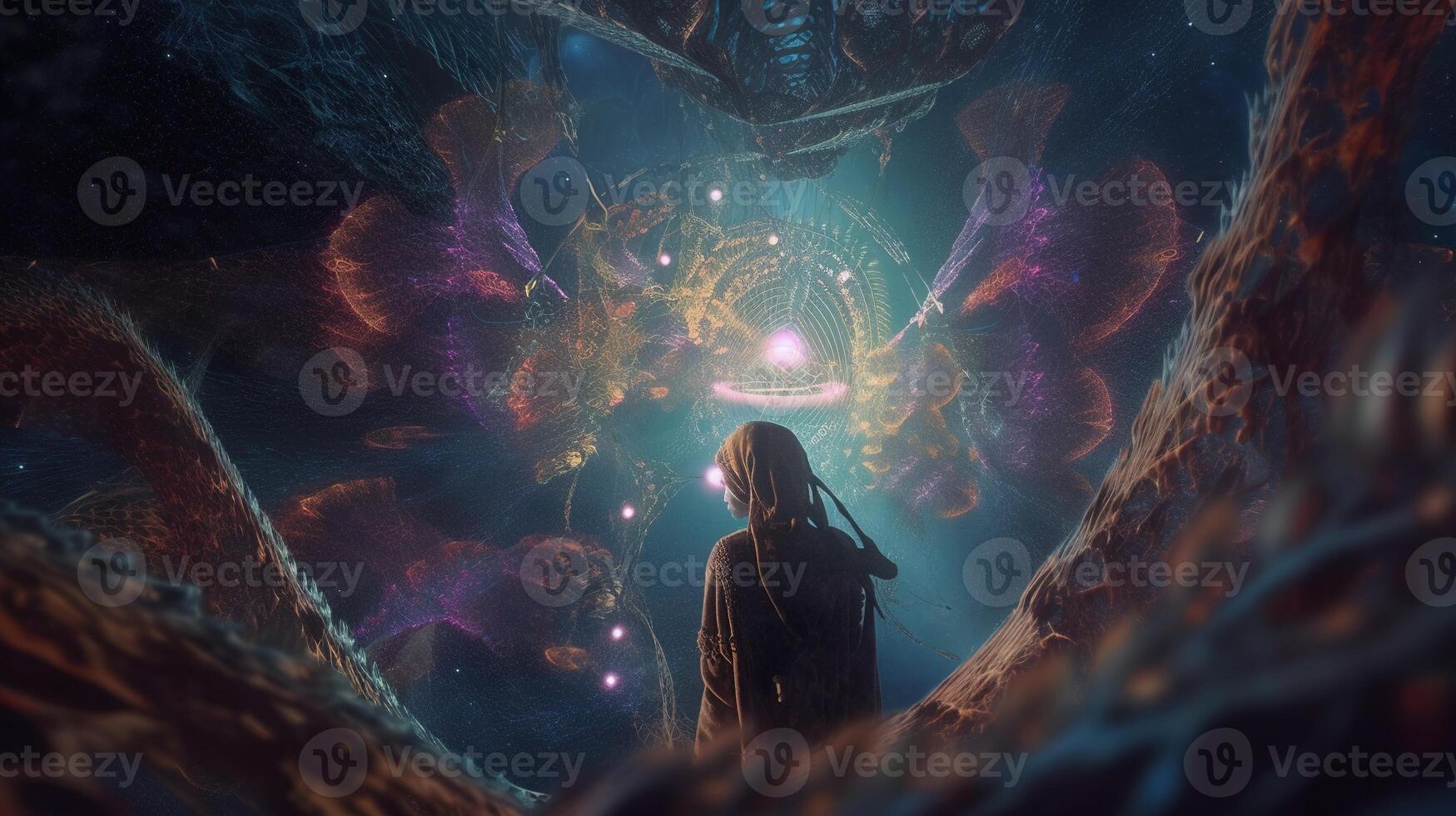 transcendent galaxy, digital art illustration, photo