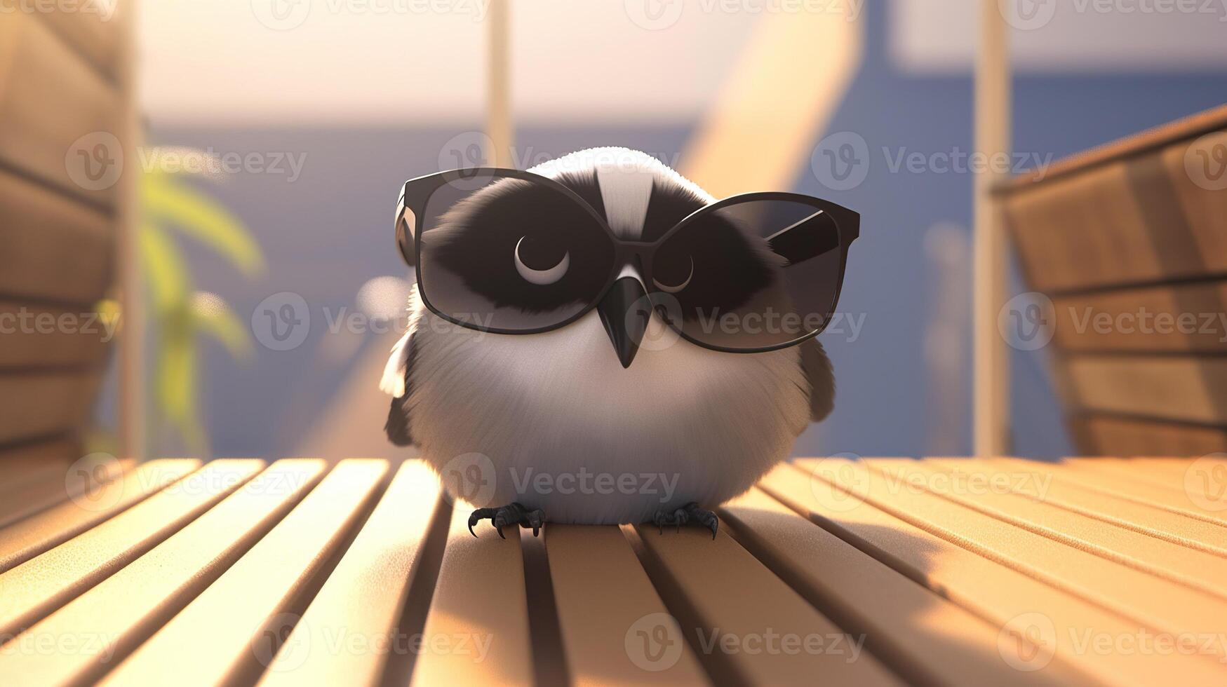 chickadee in trendy style, digital art illustration, photo