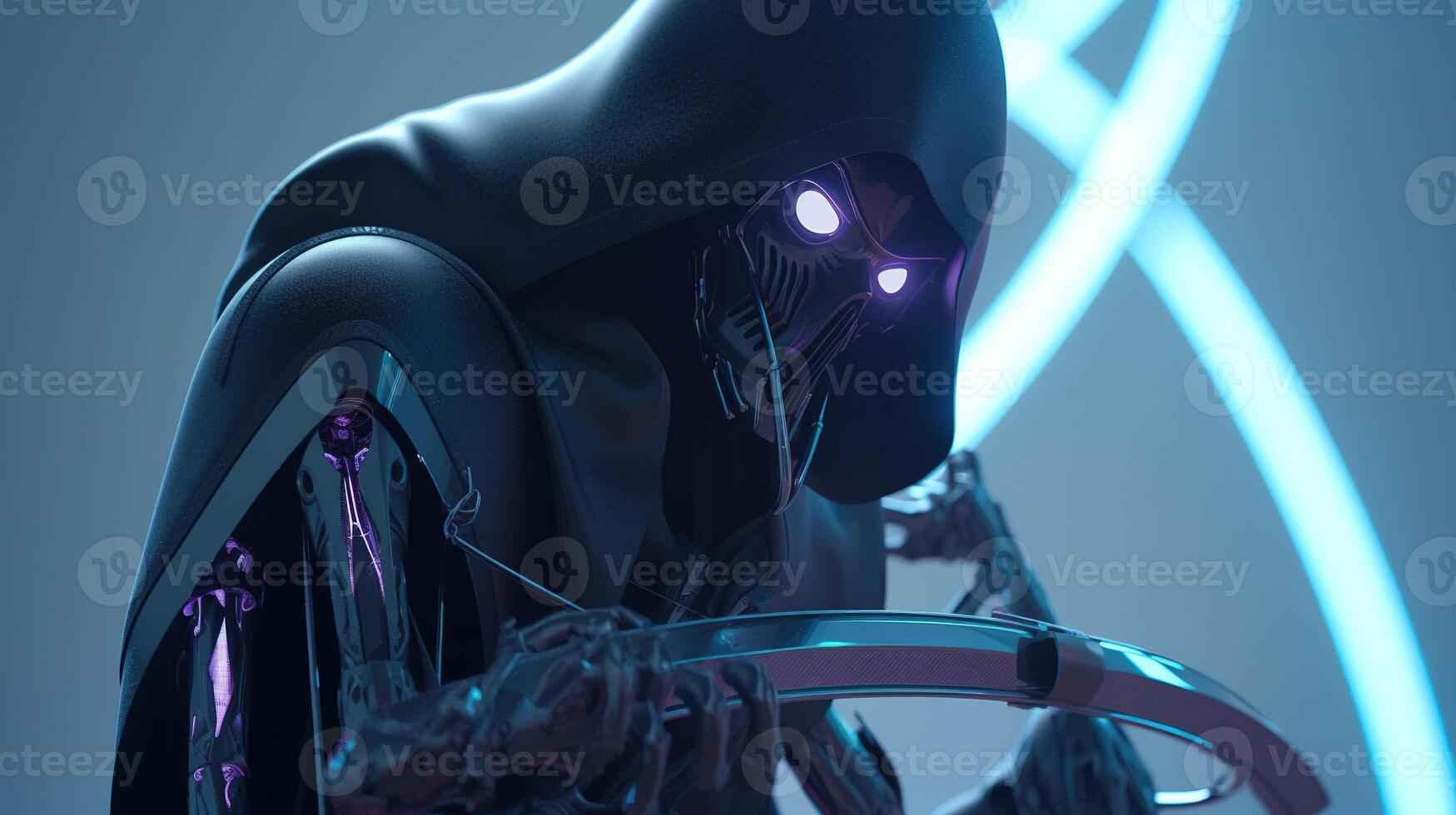 futuristic reaper, digital art illustration, photo