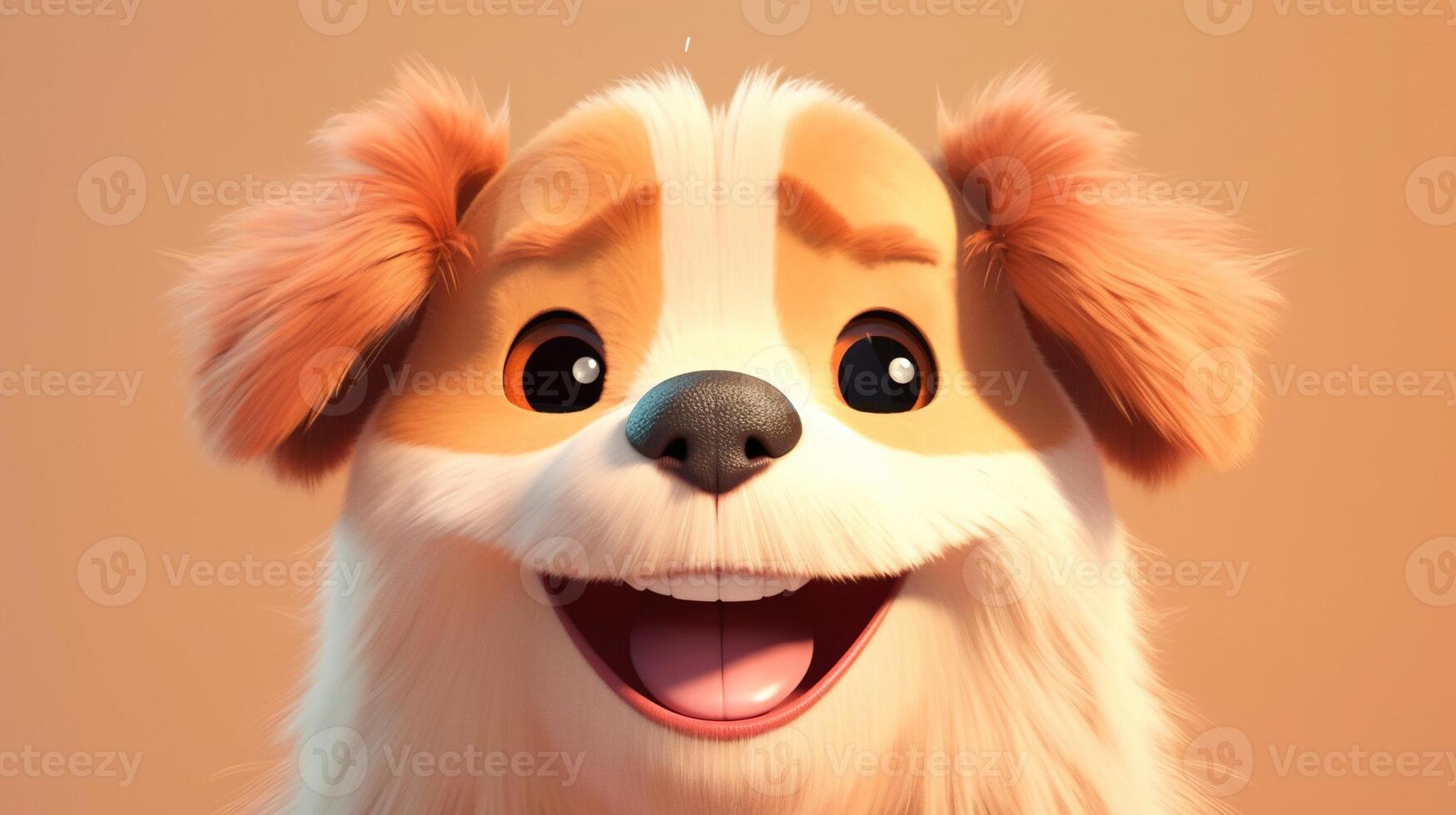funny dog, digital art illustration, photo