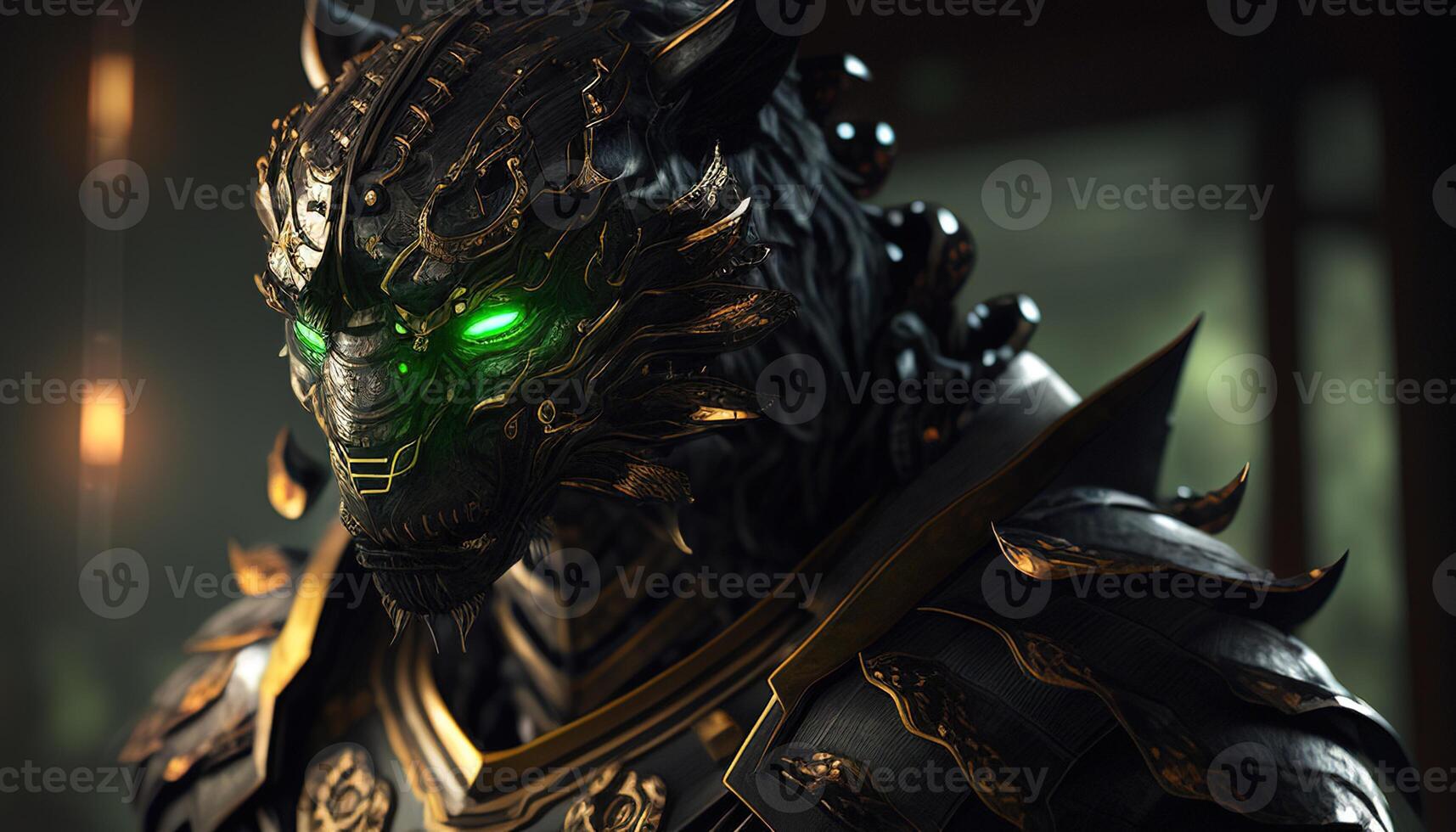 shadow tiger warrior, digital art illustration, photo