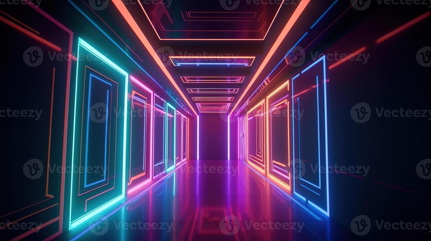 nightclub vacant room, digital art illustration, Generative AI 23144419 ...