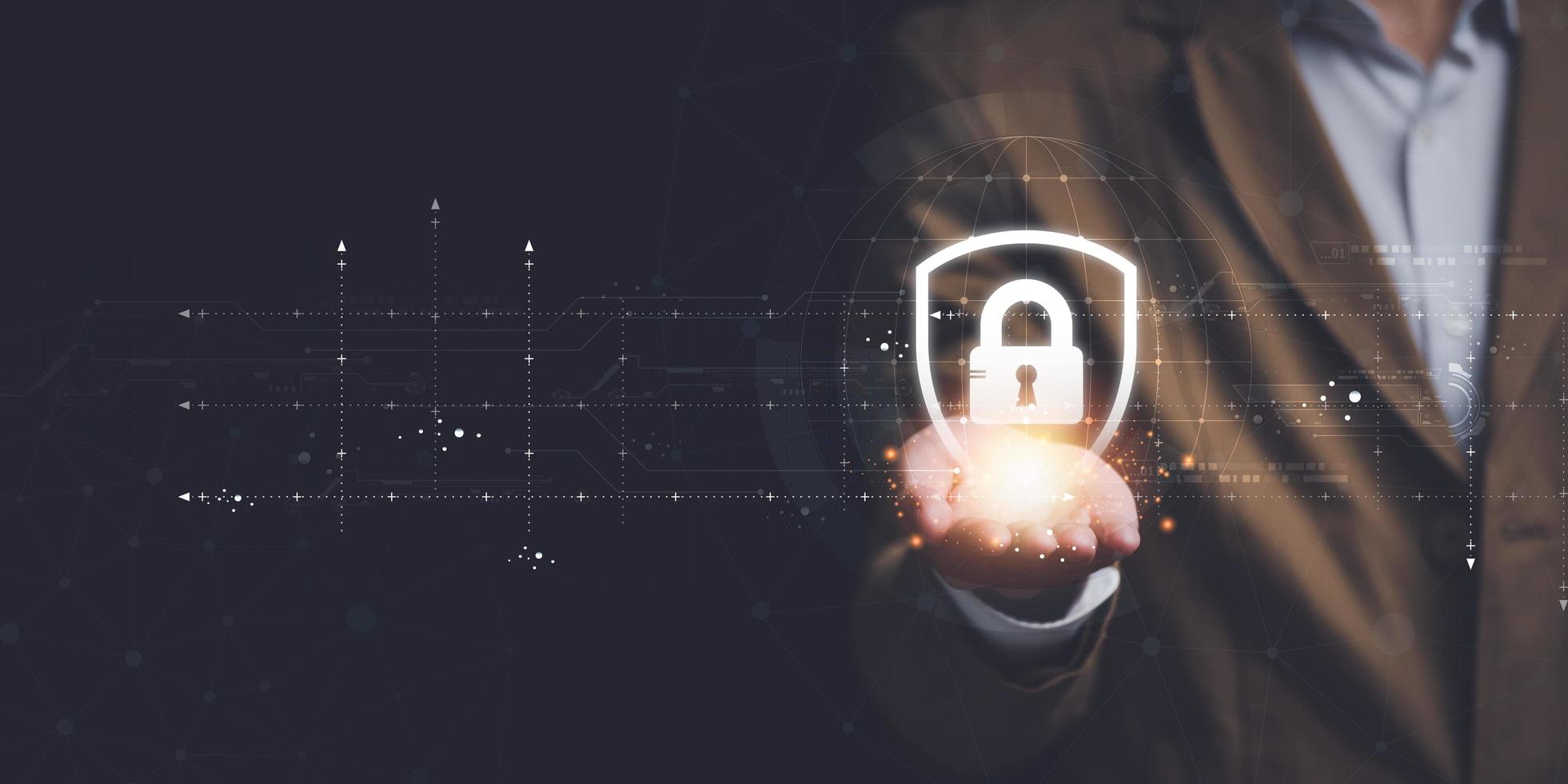 cybersecurity and privacy concept of data protection ,internet security , protecting privacy information ,cyber security online , digital security unlocking or encryption ,secure login authorization photo