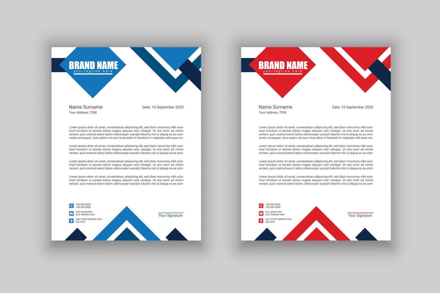 Abstract Letterhead Design Modern Business Letterhead Design Template vector