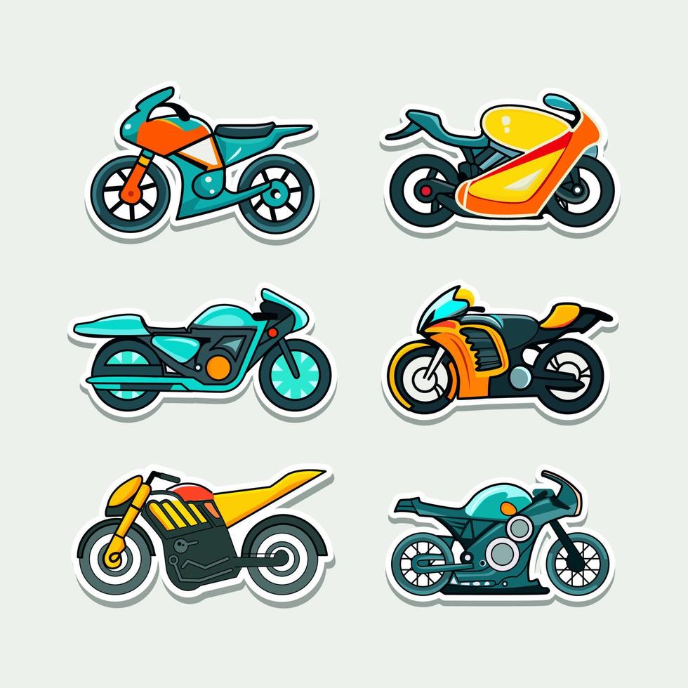 último moto colección en pegatina estilo. vector