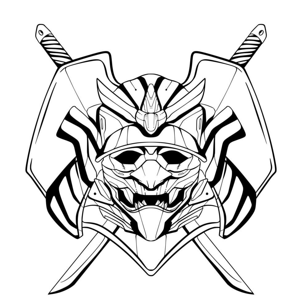 samurai ilustración Arte mascota logo vector