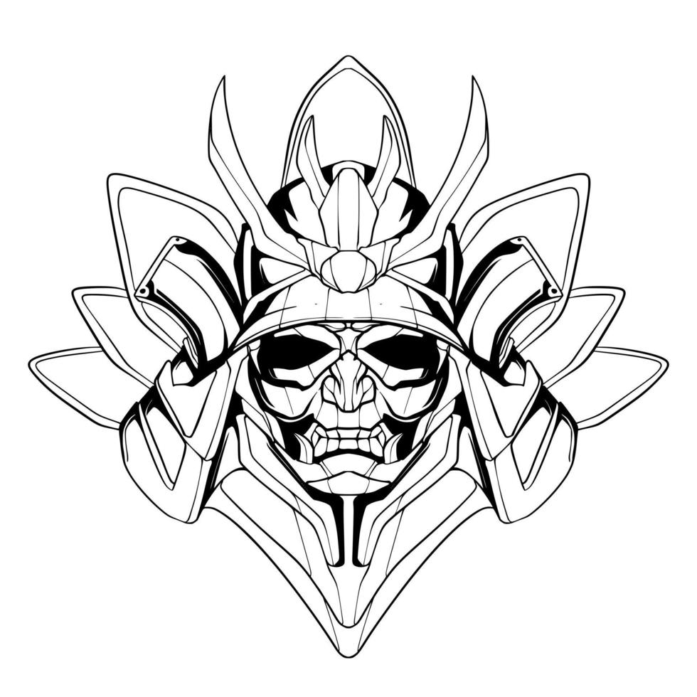 samurai ilustración Arte mascota logo vector