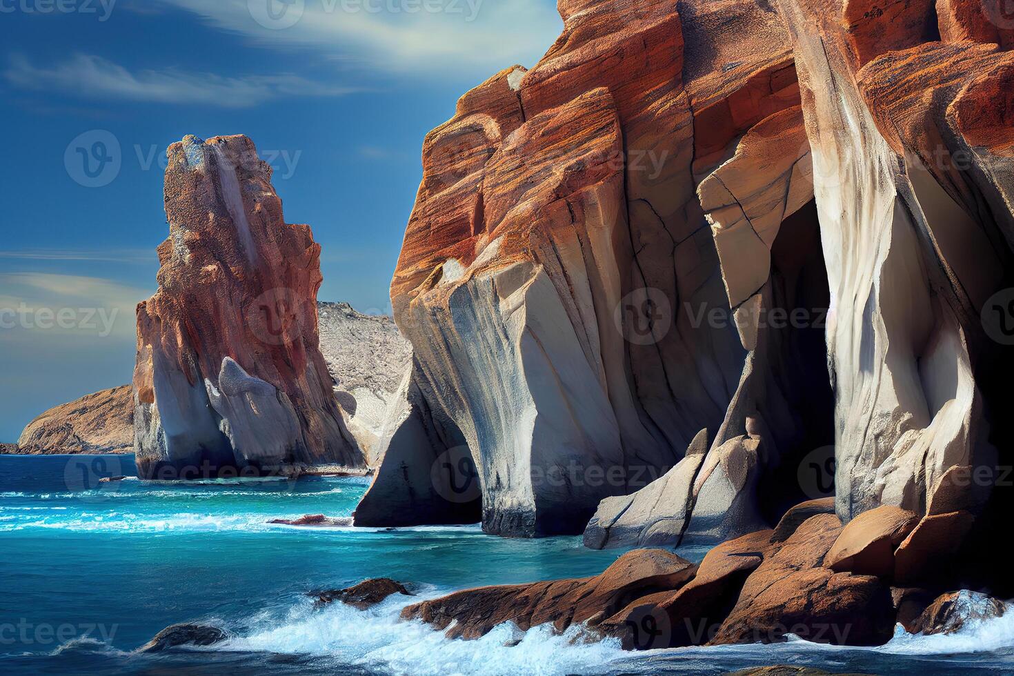 Mexico, Baja California Sur, Eroded rocks. photo