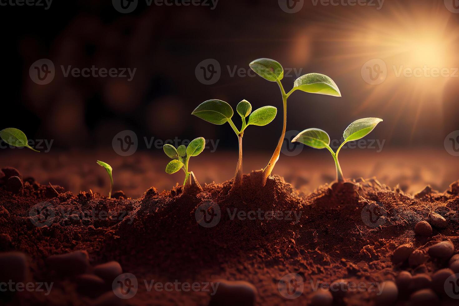 Agriculture Concept. Agricultural Business. New Life Young Small Sprout Soybean. photo