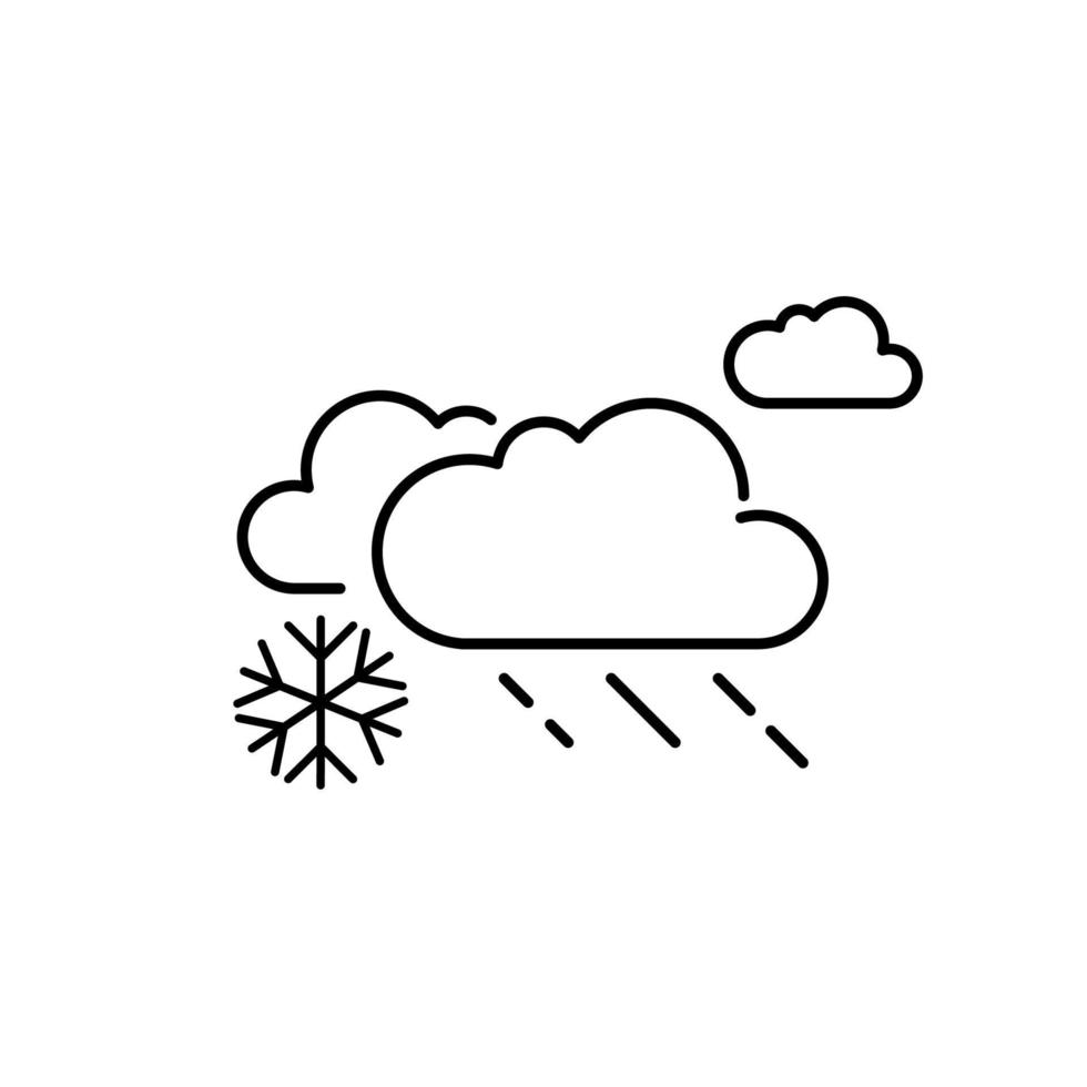 Rain, snow and cloud icon. Ecology and Environment-related line icon. Global Warming, Forest, Organic Farming, and more. vector