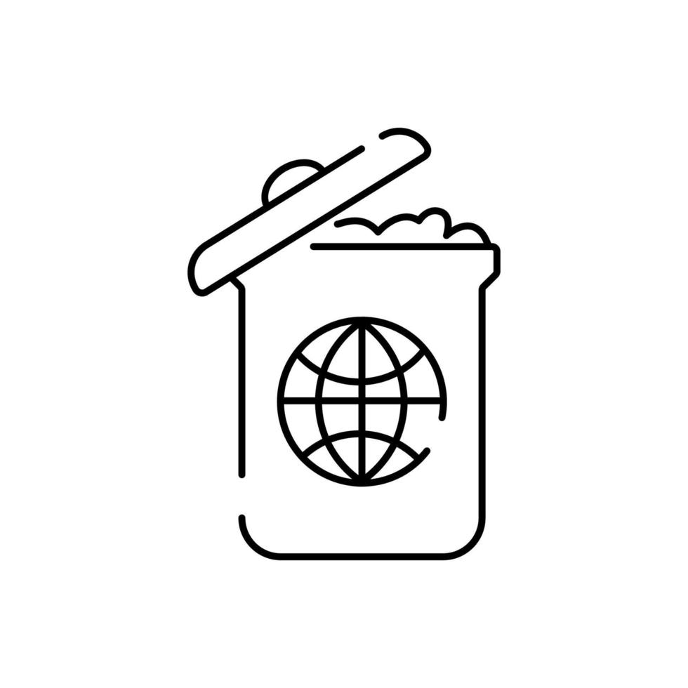 trash recycling icon. Ecology and Environment-related line icon. Global Warming, Forest, Organic Farming, and more. vector