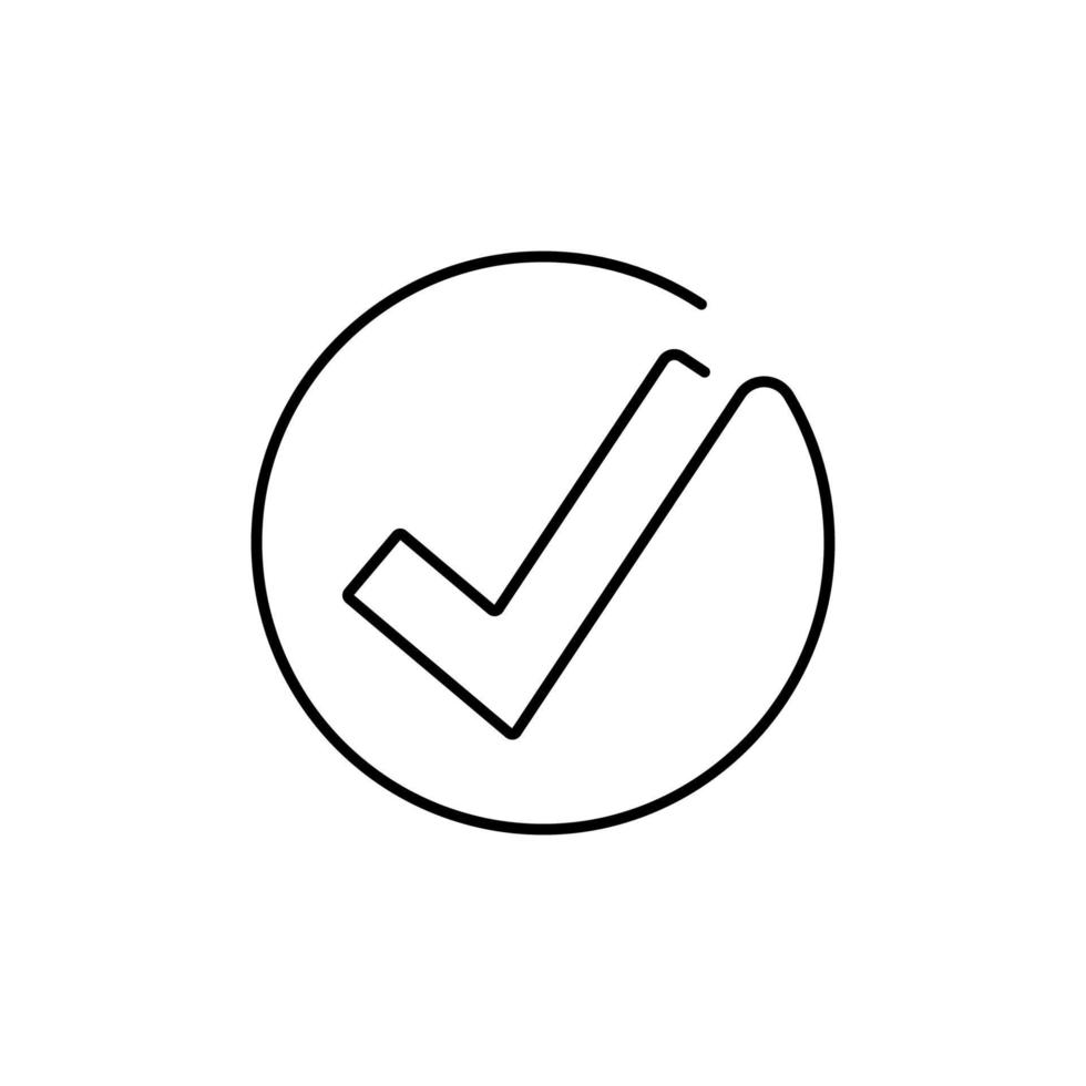 Check OK mark. Continuous line icon. EPS10. vector