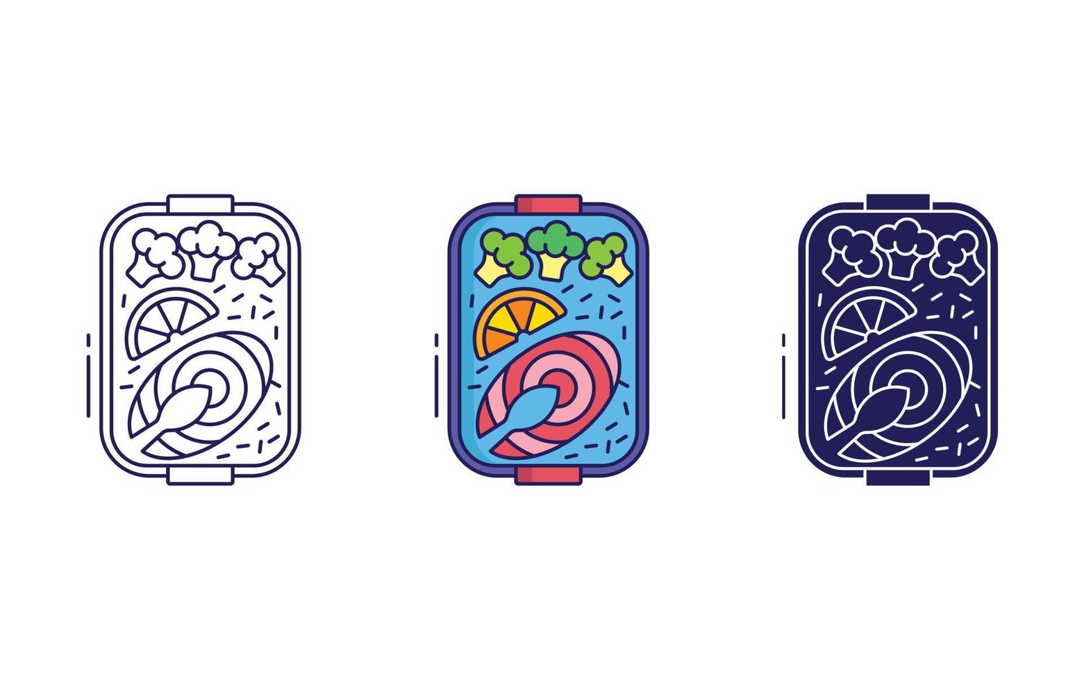 baked salmon vector icon