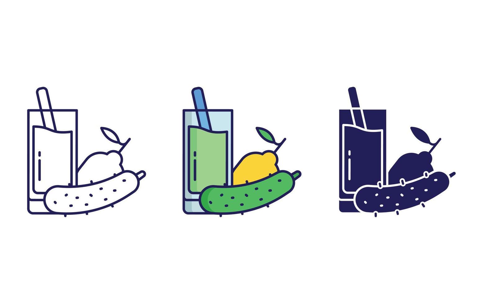 Cucumber, lemon  icon vector
