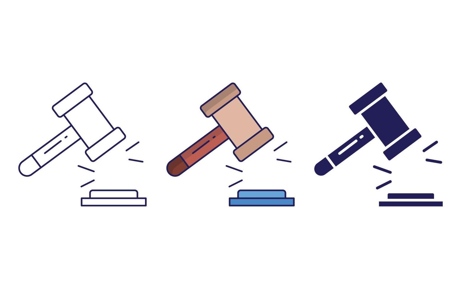 Judge Hammer vector icon