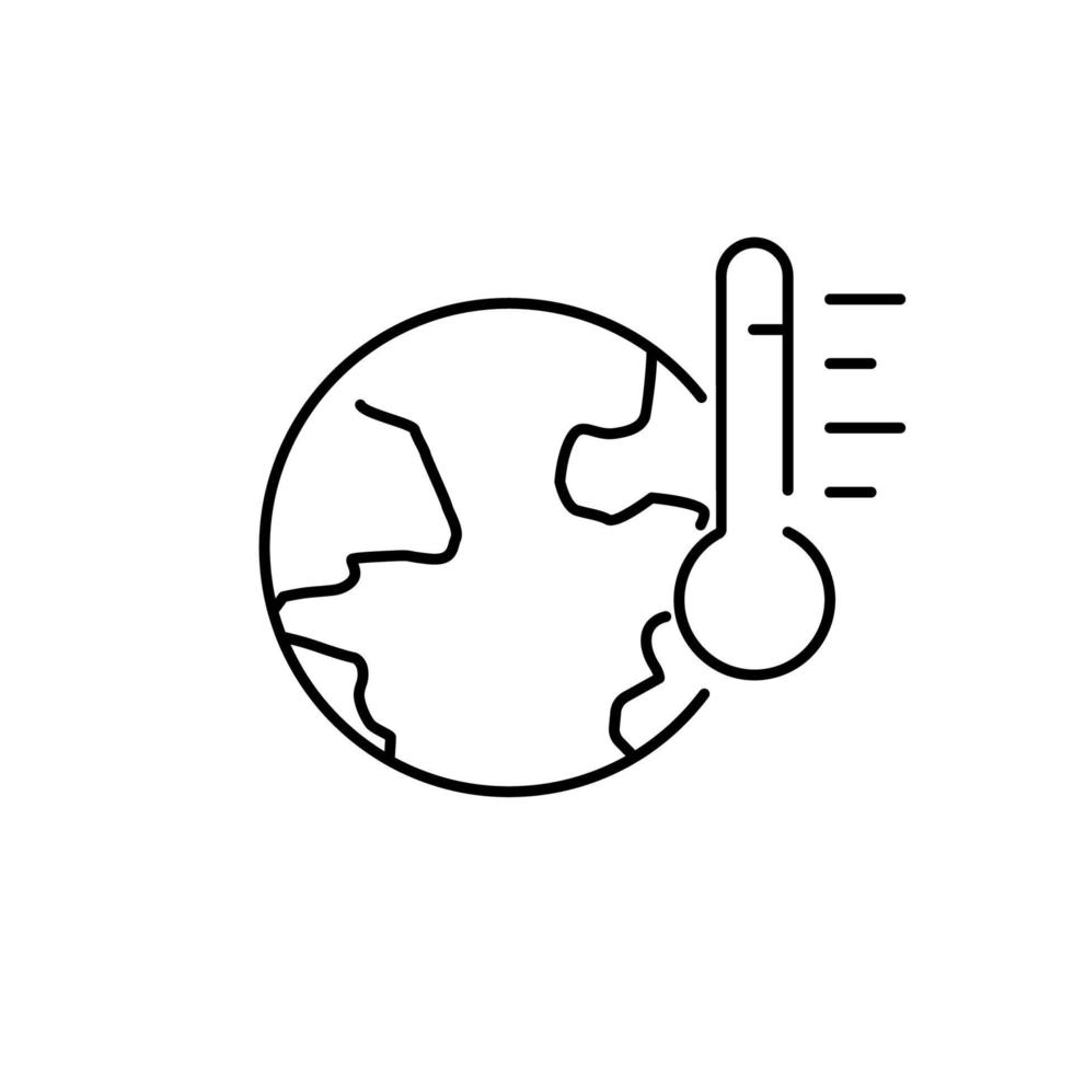 Global Temperature Icon. Global warming. Thermometer EPS10. vector