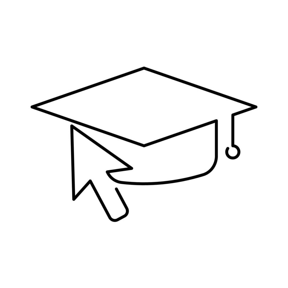 online graduation and education, continuous line sign, icon vector. vector