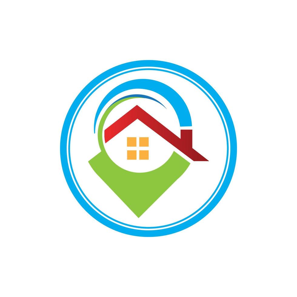 un casa ubicación logo, hogar ubicación, alfiler casa logo vector