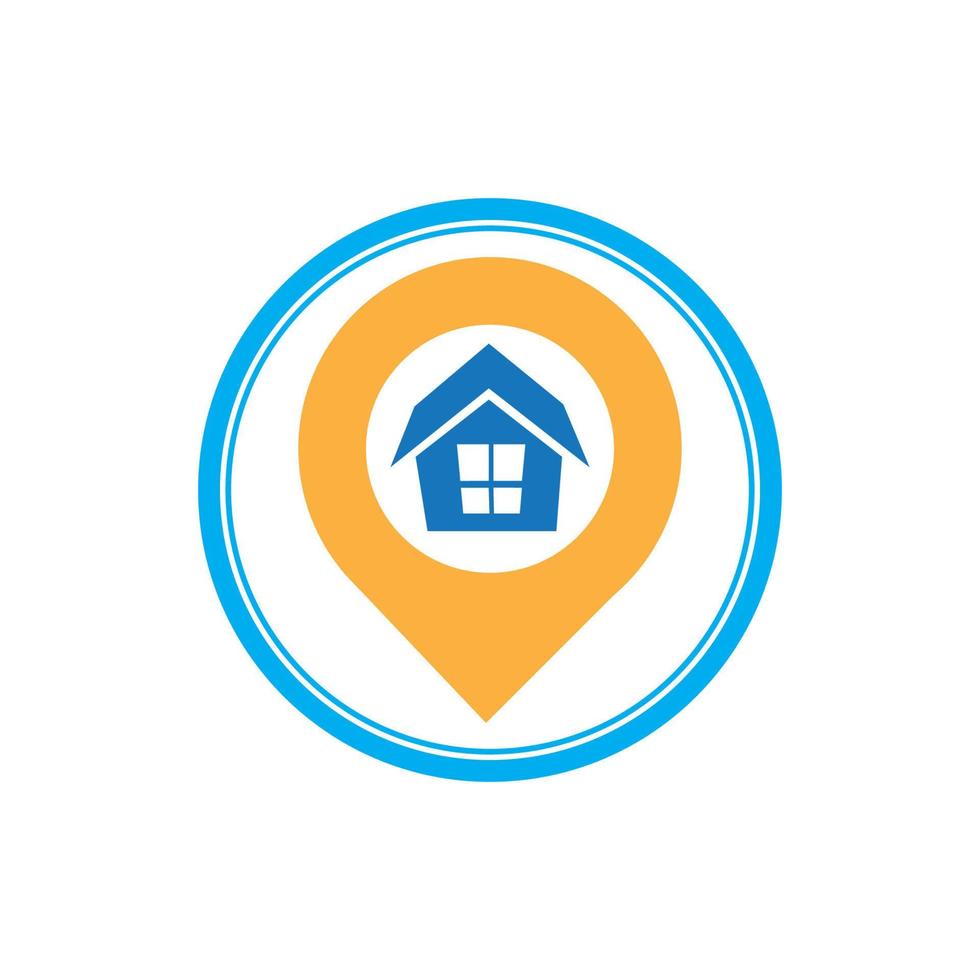 un casa ubicación logo, hogar ubicación, alfiler casa logo vector