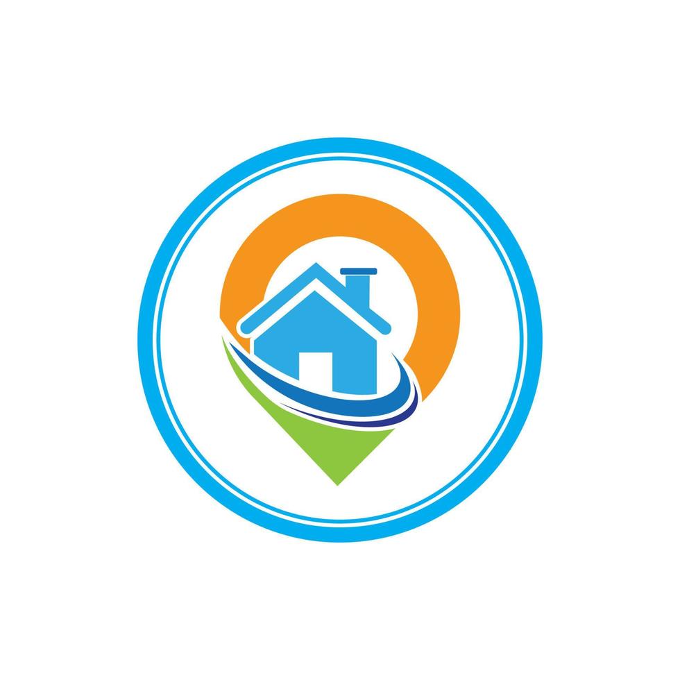 un casa ubicación logo, hogar ubicación, alfiler casa logo vector