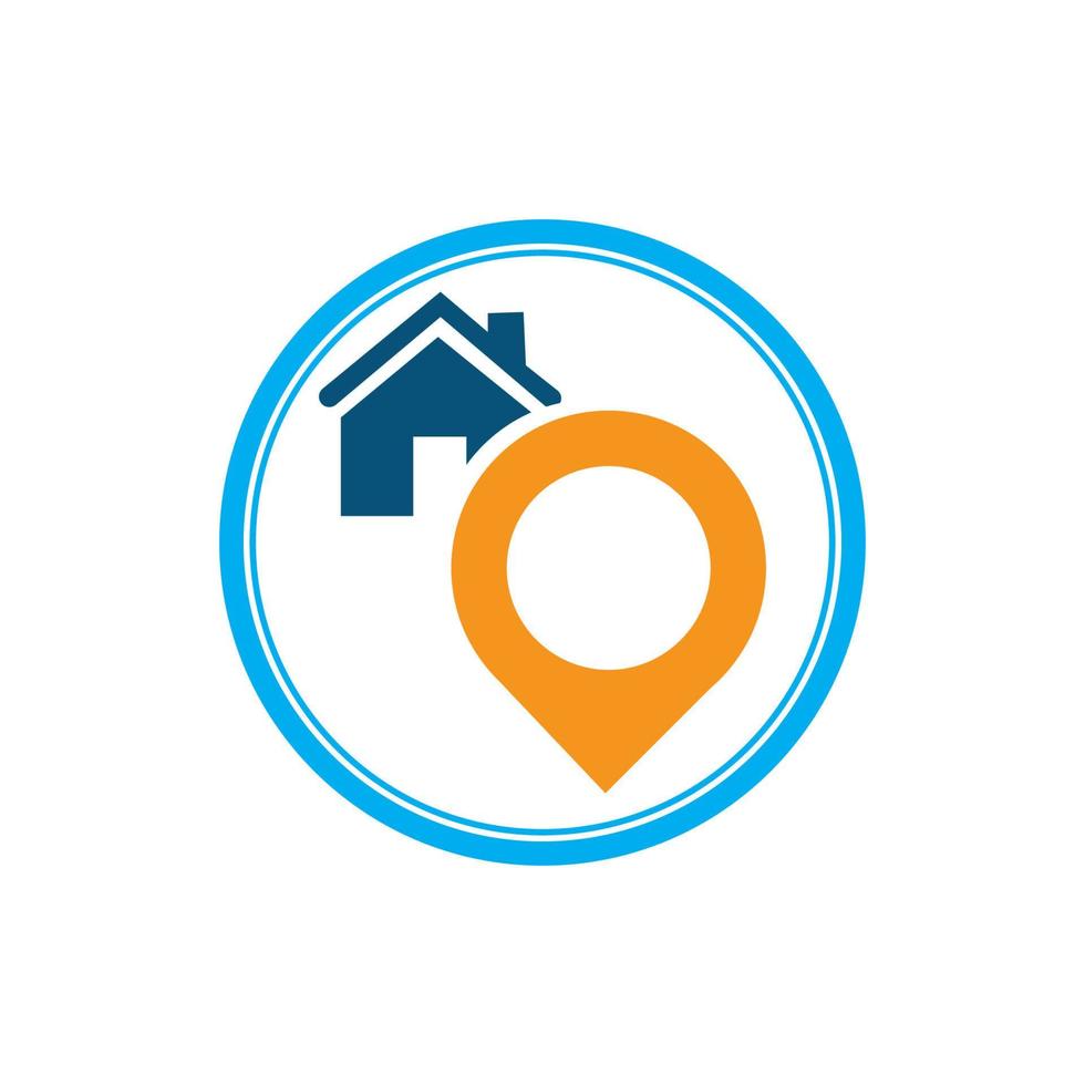 A House location logo, home location, pin house logo vector