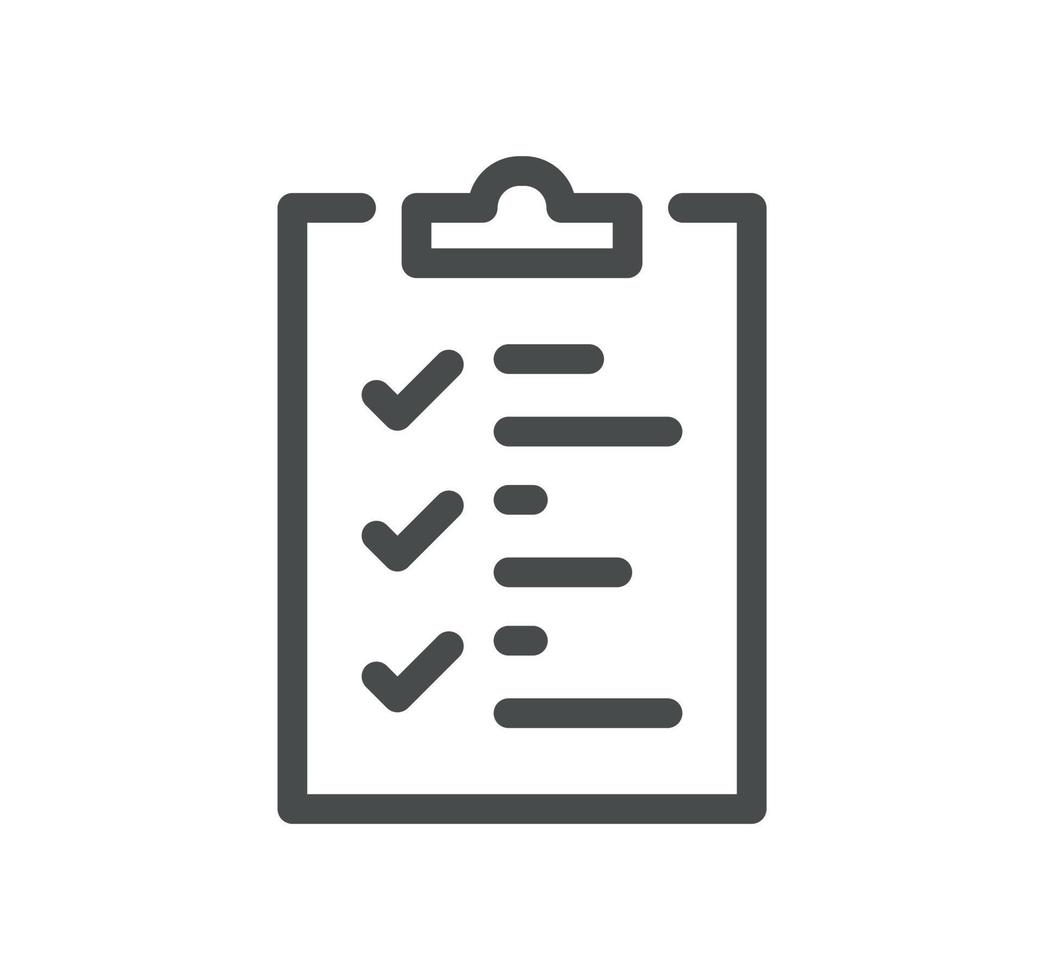 Clipboard related icon outline and linear vector. vector