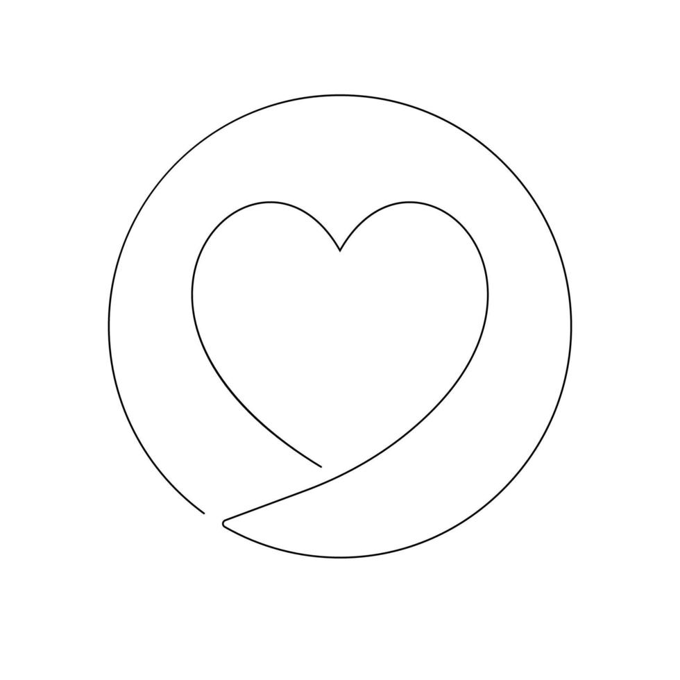 Enamored icon. One line emoji. Web design, valentines day, heart emoji, continue line icons. cute and love. EPS10. vector