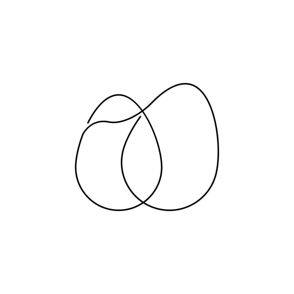 One or single line easter eggs icon. vector