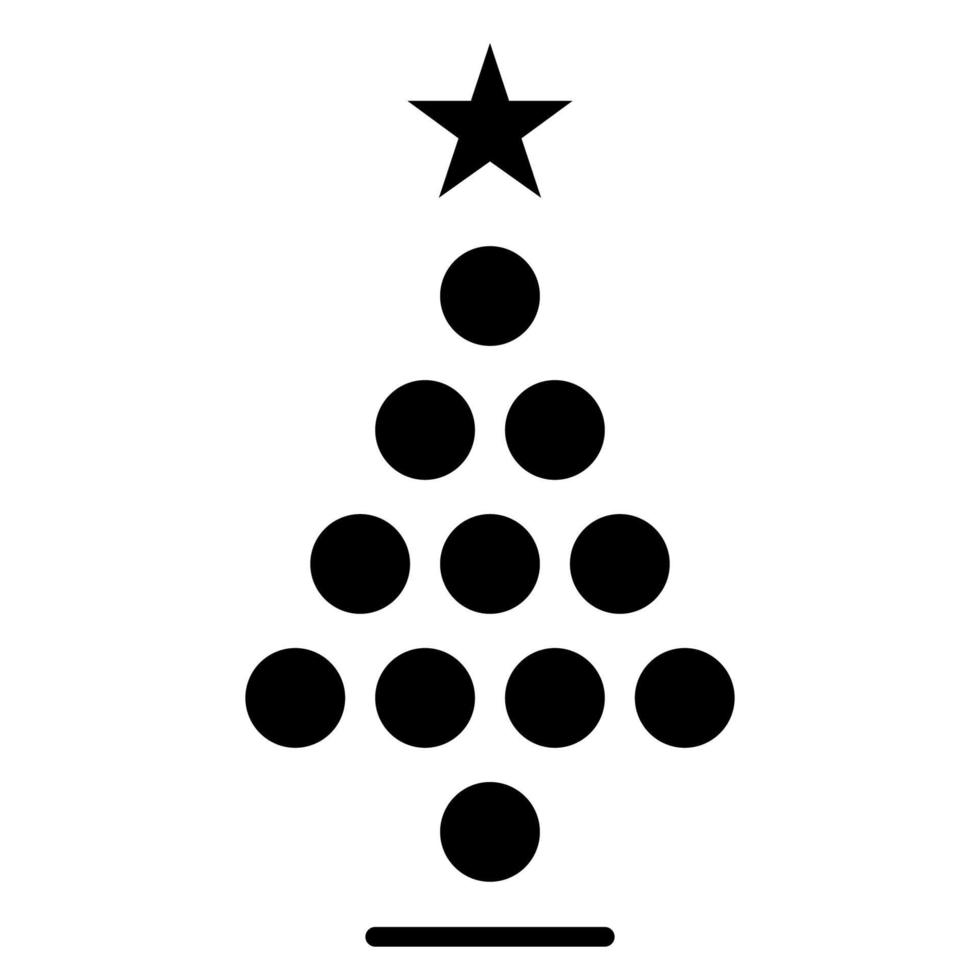 Line christmas tree icon. Vector happy new year party design or banner.