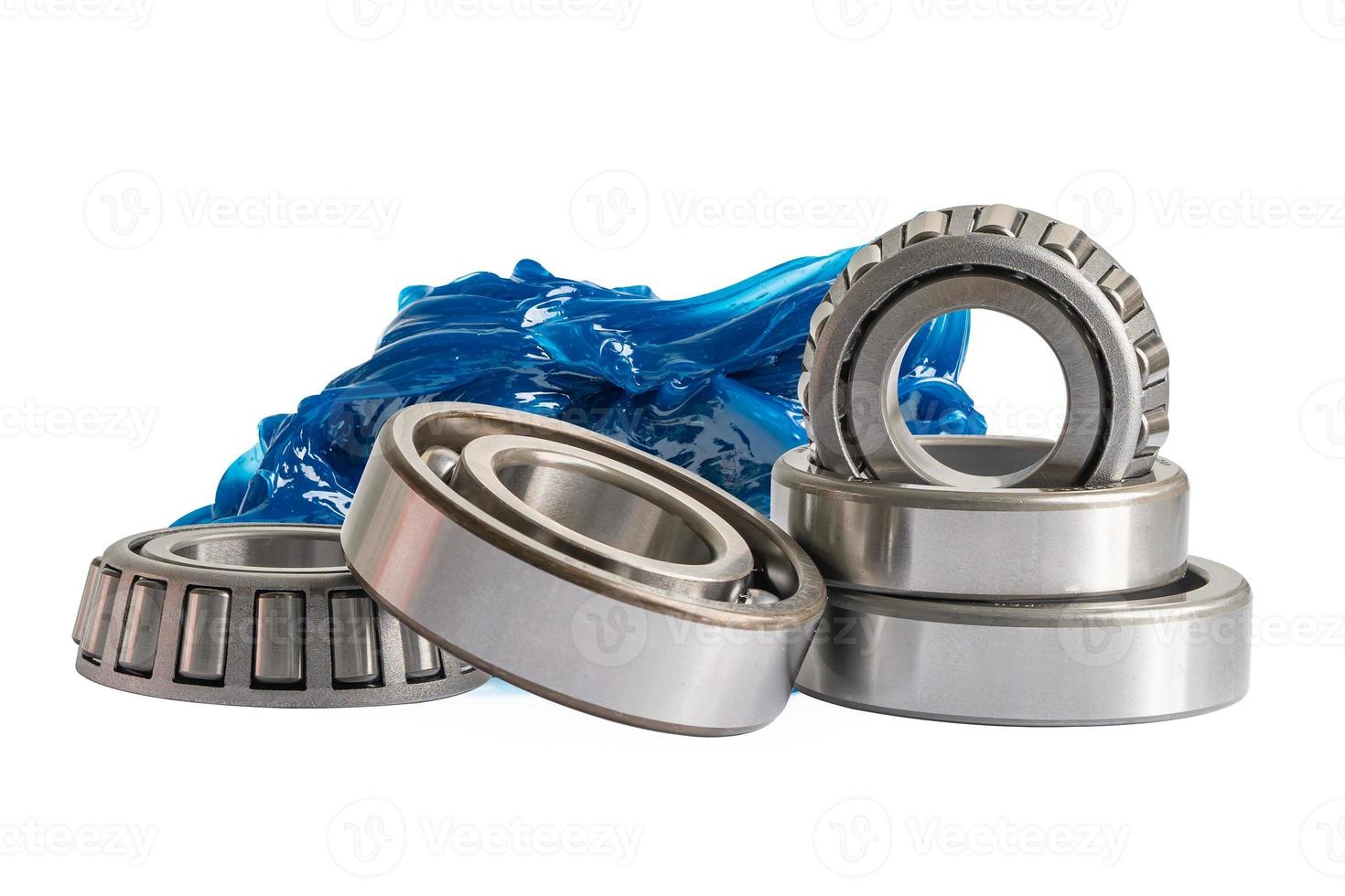 Ball bearing stainless with grease lithium machinery lubrication for automotive and industrial  isolated on white background. photo