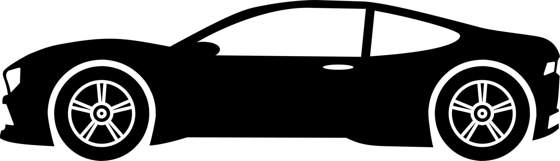 Sport car icon vector. Vector illustration of sport car. Vehicle icon of fast car for design regarding transportation, race, automotive and automobile. Silhouette of sport vehicle