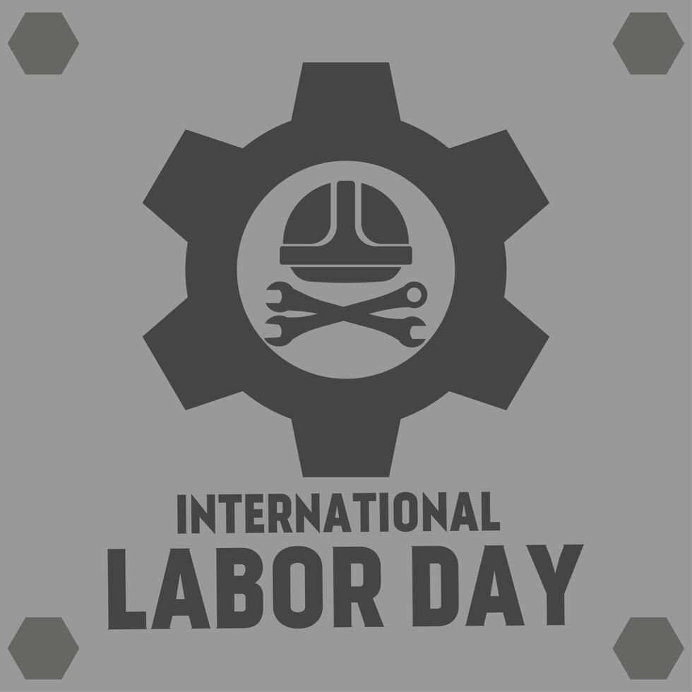 International labor day vector illustration. May day celebration design graphic. Design vector of happy labor day for greeting in international event. Design of hard hat and wrench for worker event