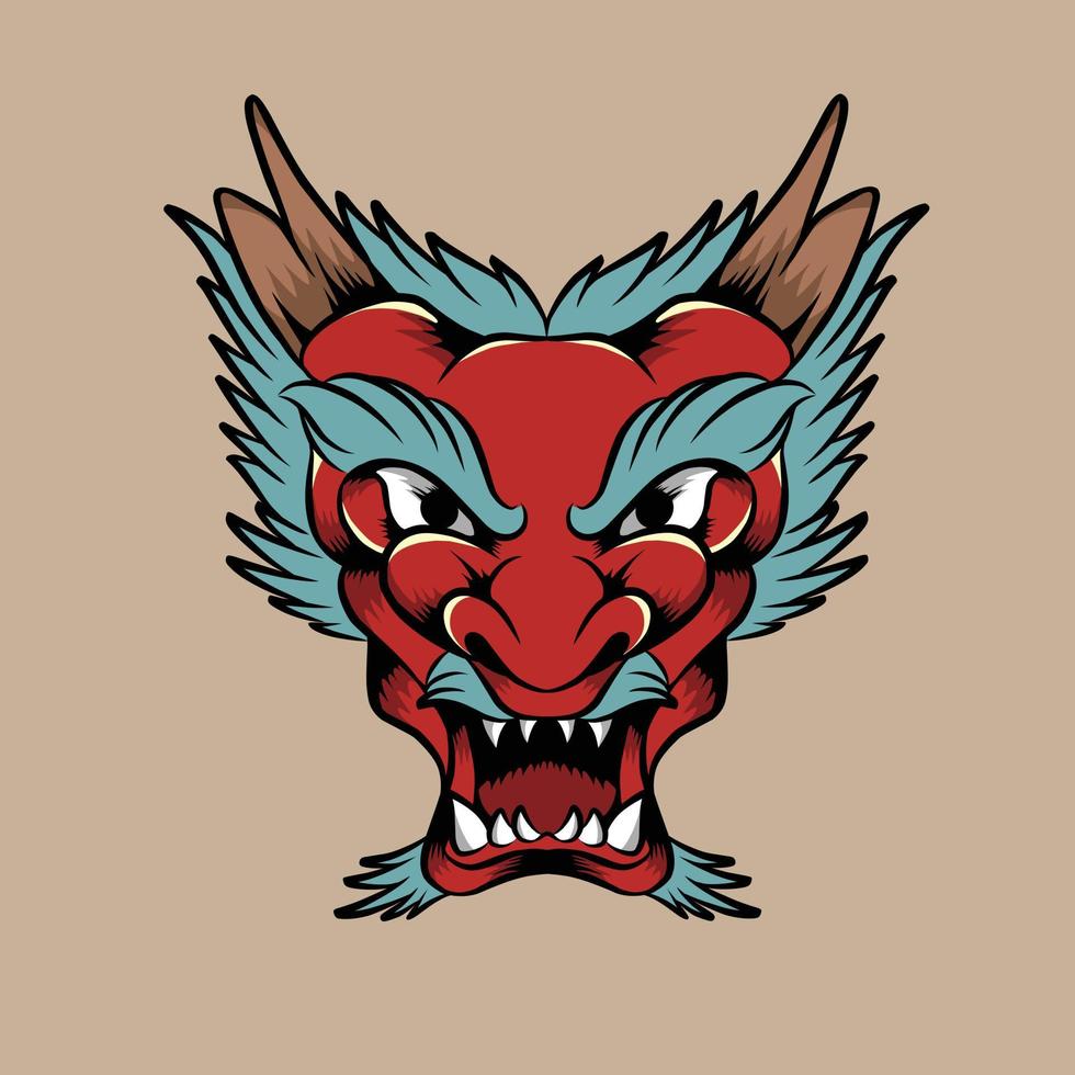 vector monster head illustration suitable for branding needs and so on