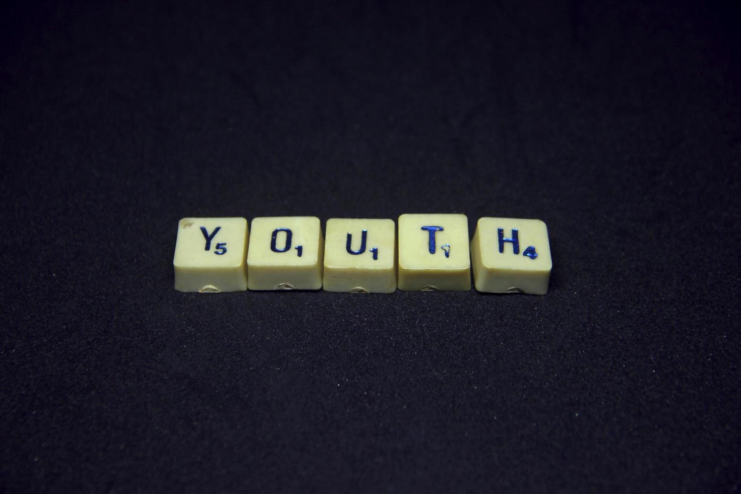 Alphabet english word with youth saying or spelling photography. Word