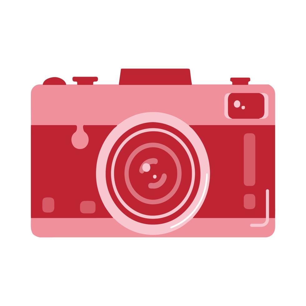 hanging camera vector flat style concept red.