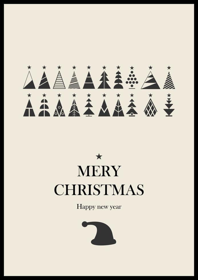 Christmas tree sign icons, vector illustration. Flat design style. Happy new year party design.