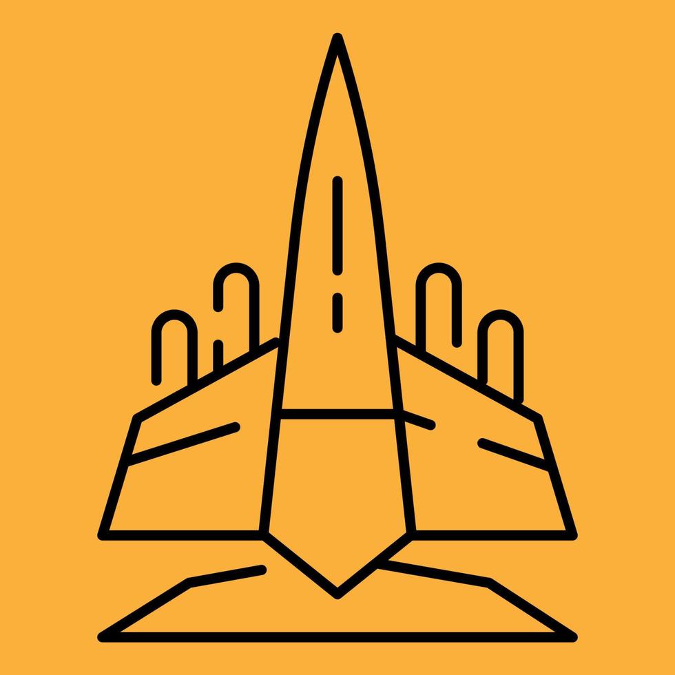 Jet line icon. Warplane, fighter, bomber. Aircraft concept. Vector illustration can be used for topics like air force, military, defense