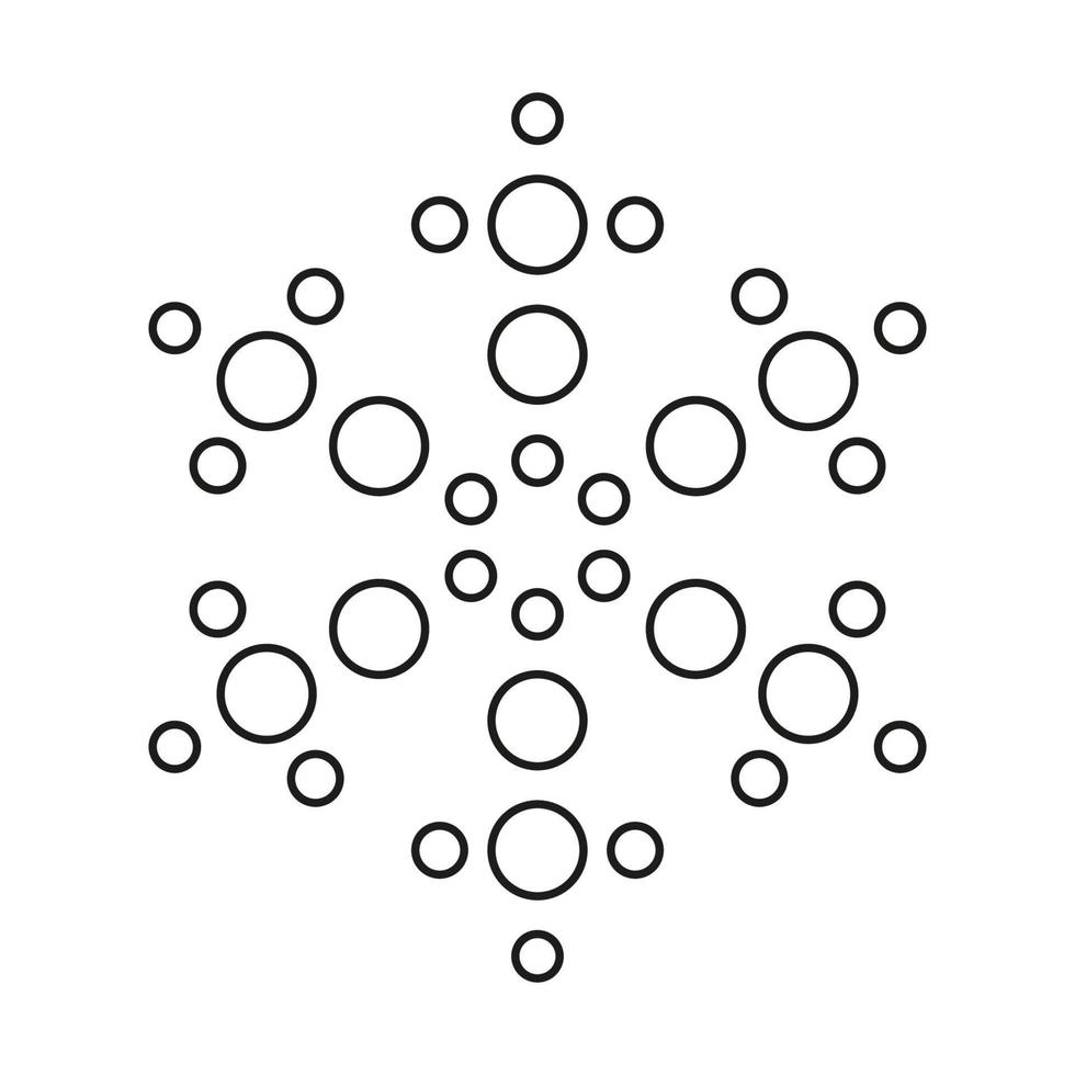 Vector snowflake icon. Winter snow ice and symmetrical. New Year or Christmas design.