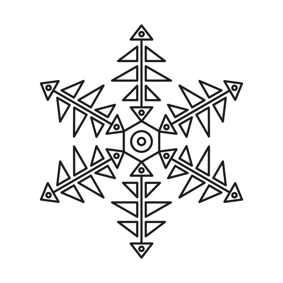 Snowflake icon on white background. Christmas and winter or new year symmetrical design. vector