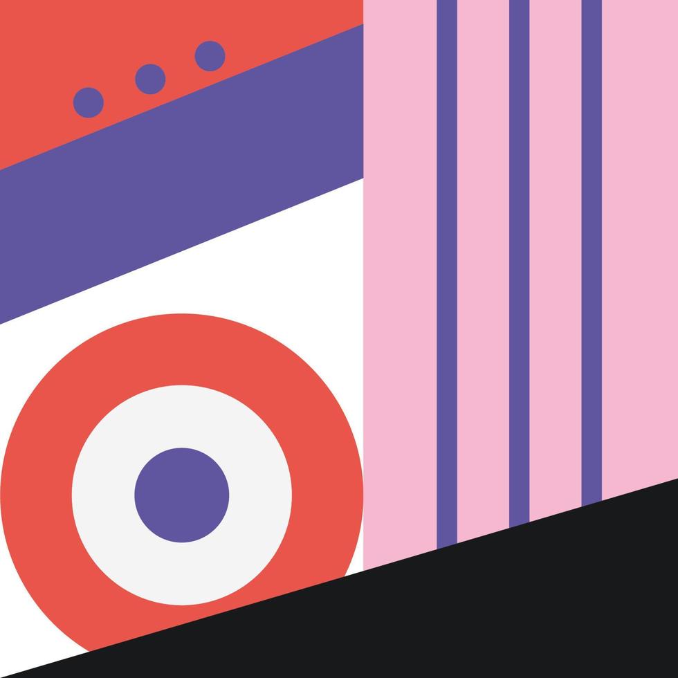 Geometric minimalist background. Vector color circular abstract design illustration.