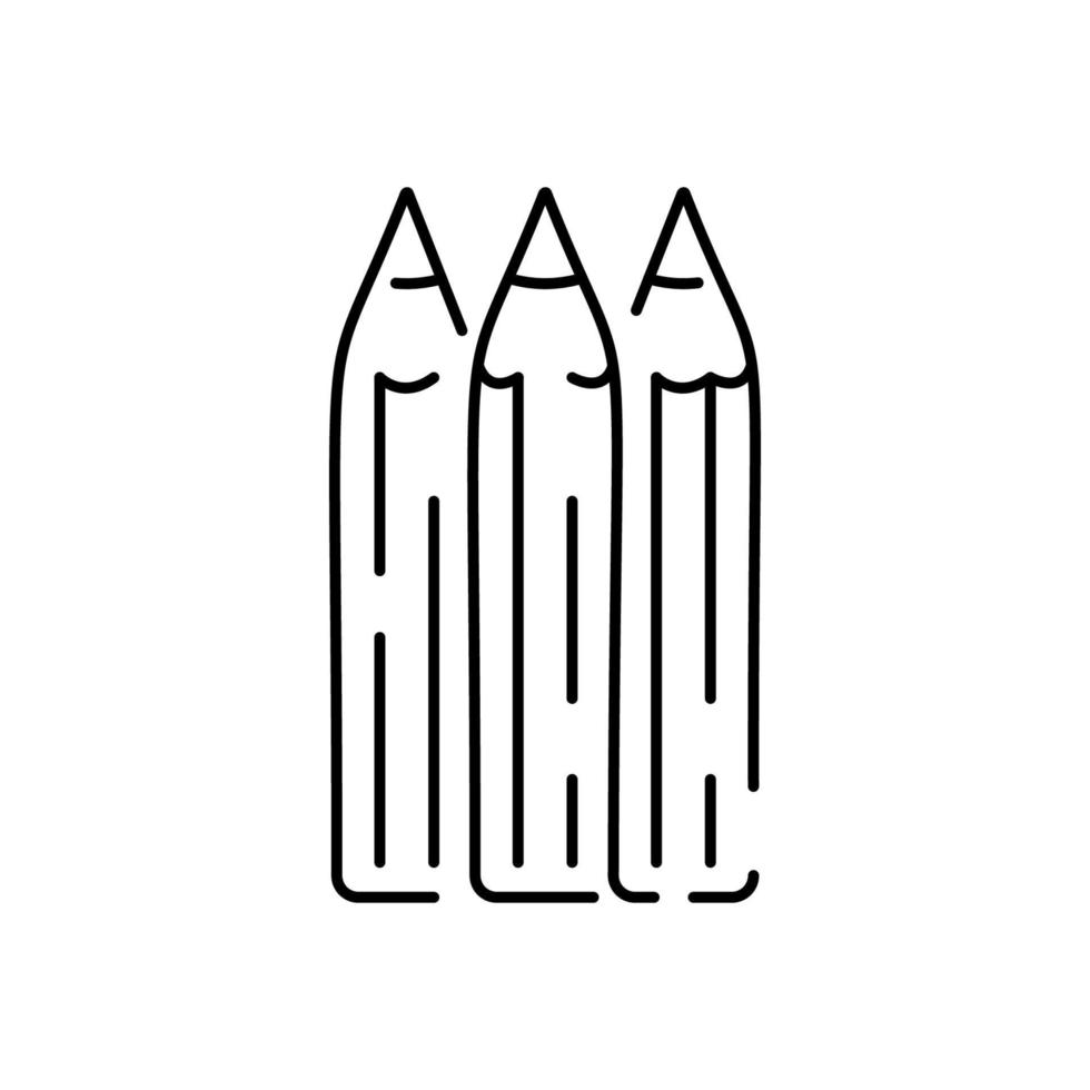 Back to school. School and education thin line vector icon. Colorful pencils.