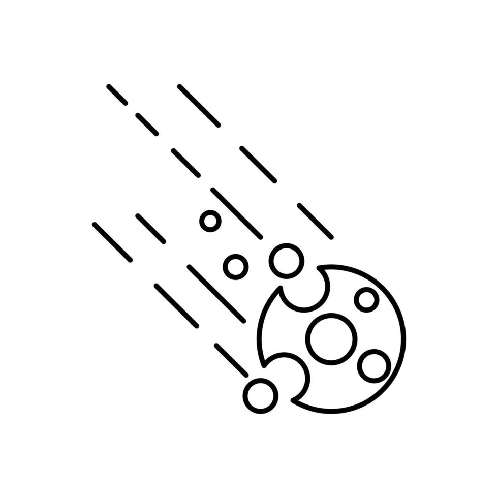 Meteor or asteroid line vector icon from Disaster icon pack.