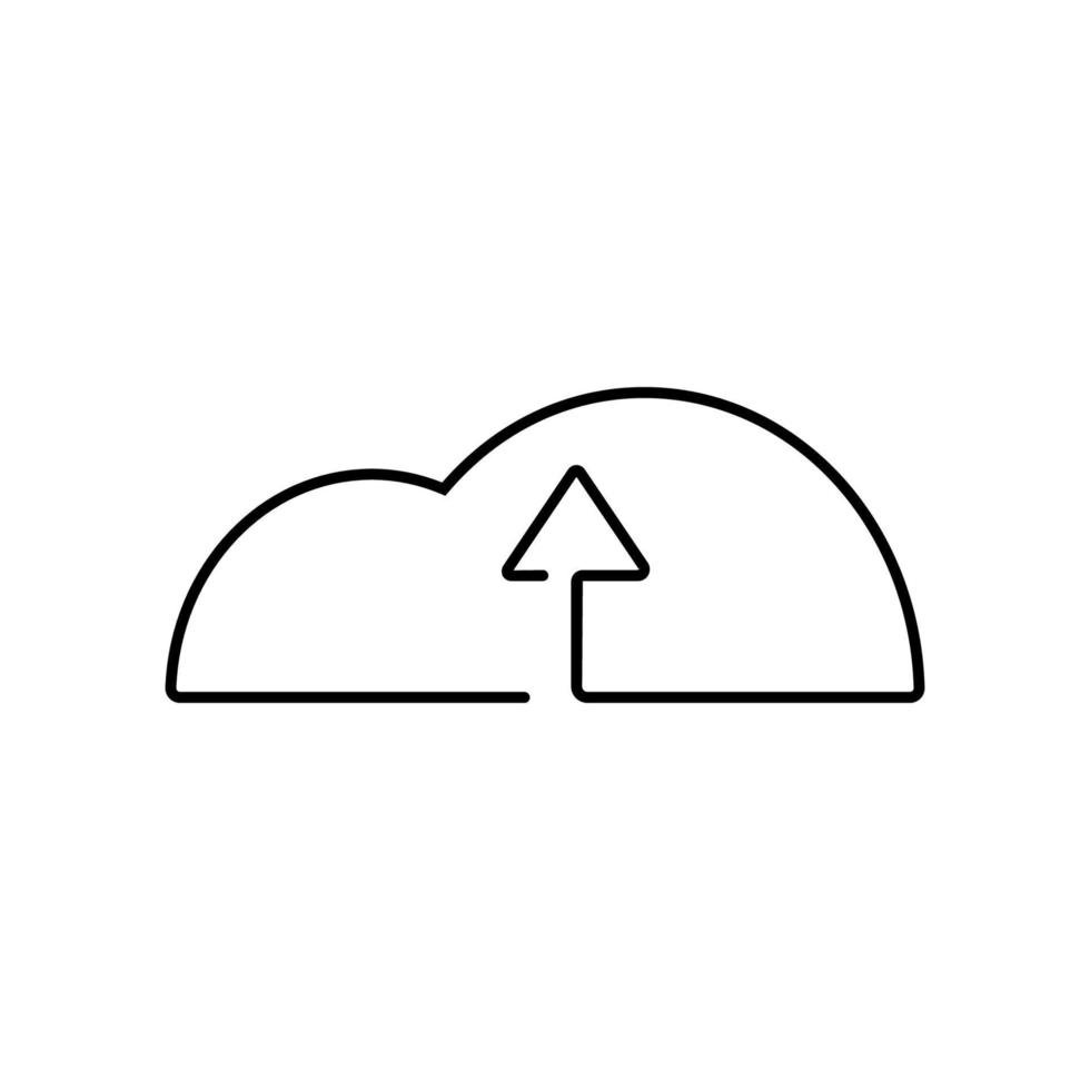 upload cloud continuous line icon on white background. vector