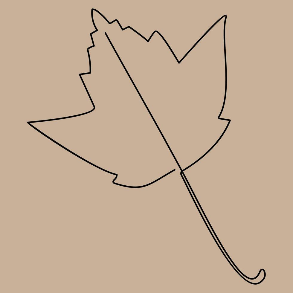 uno línea hojas icono. vector ilustración. otoño.