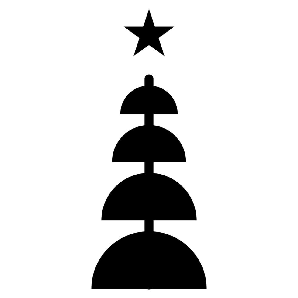 Christmas tree doodle icon Sketch line vector. Happy new year party design. vector
