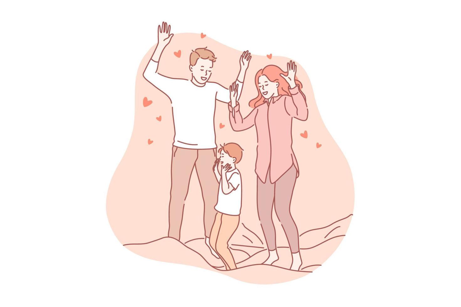 Parenthood, playing, love concept vector