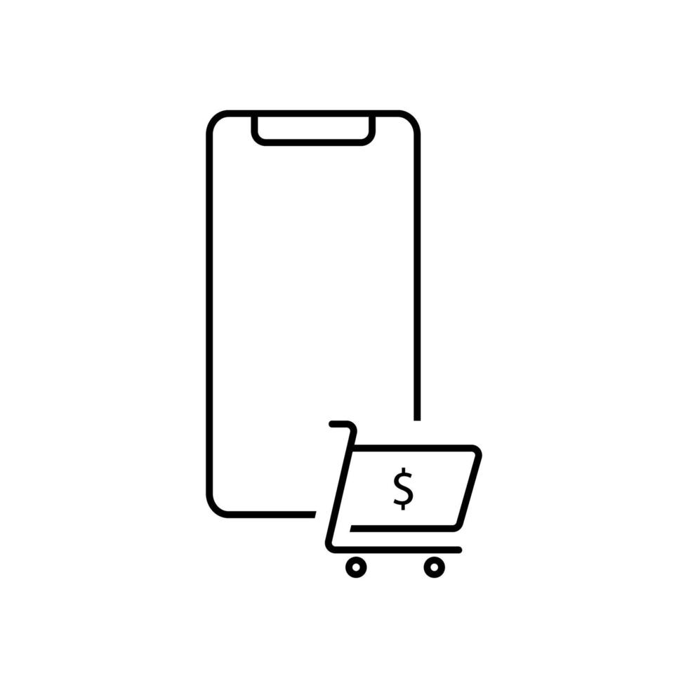 Black friday online mobil shopping line icon- delivery express. Vector. vector