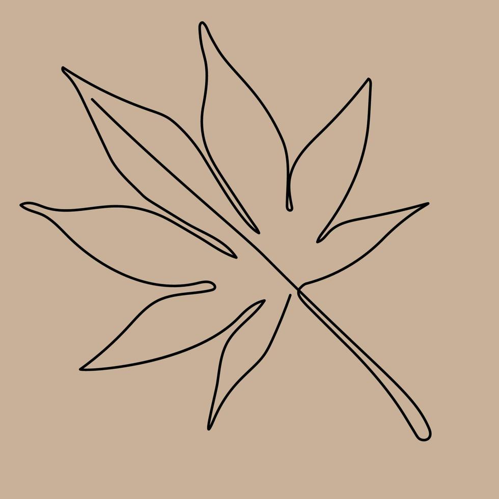 One line leaves icon. Vector illustration. Autumn.