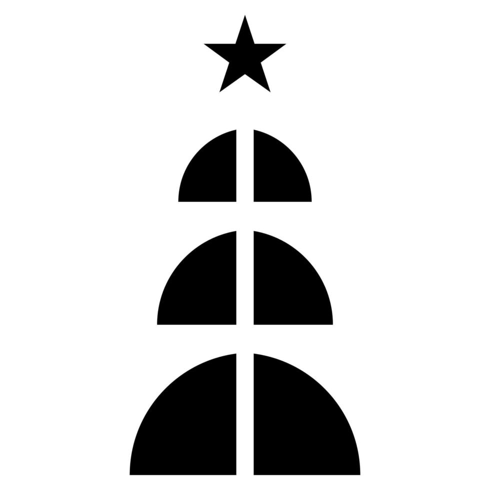 Christmas tree doodle icon Sketch line vector. Happy new year party design. vector