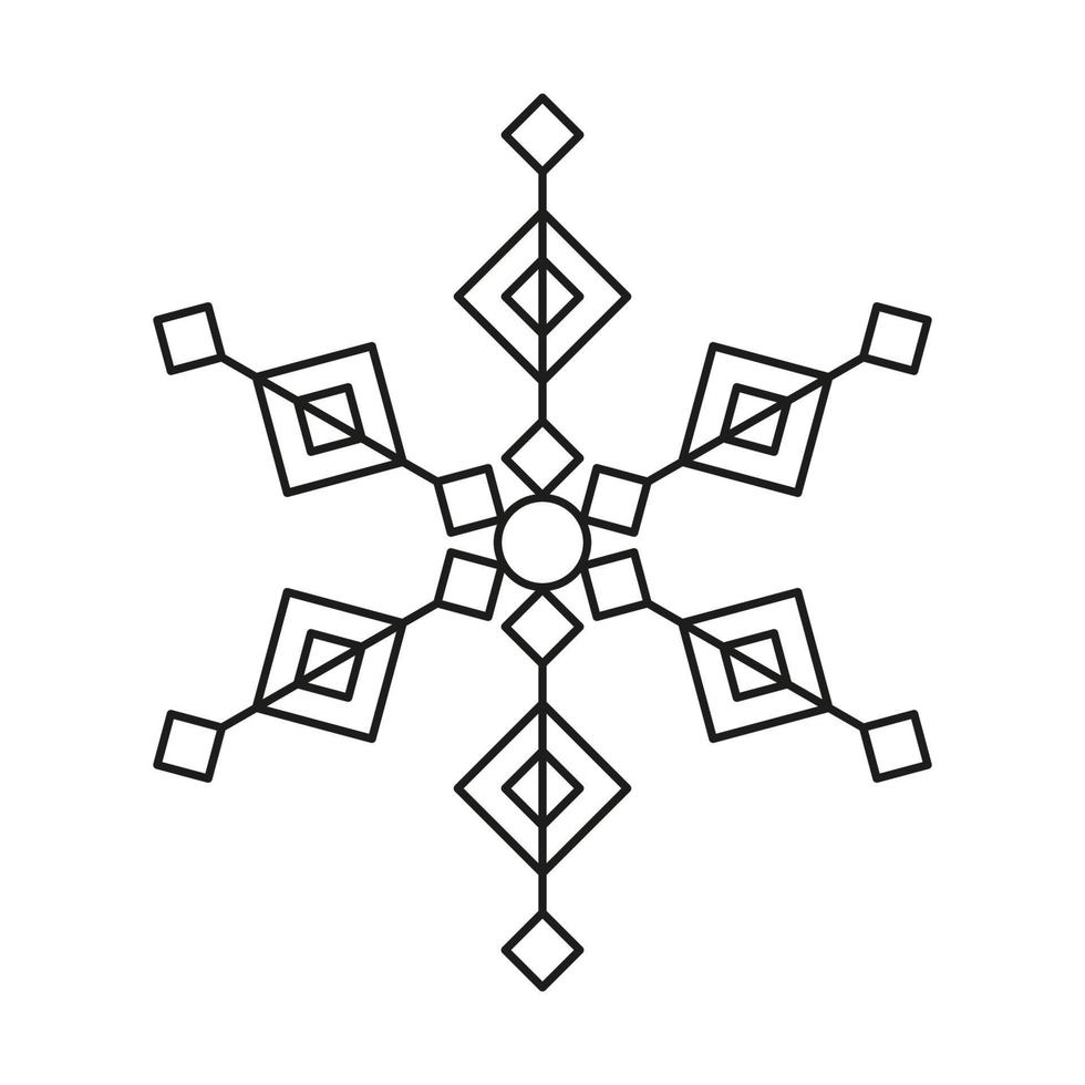 Vector snowflake icon. Winter snow ice and symmetrical. New Year or Christmas design.